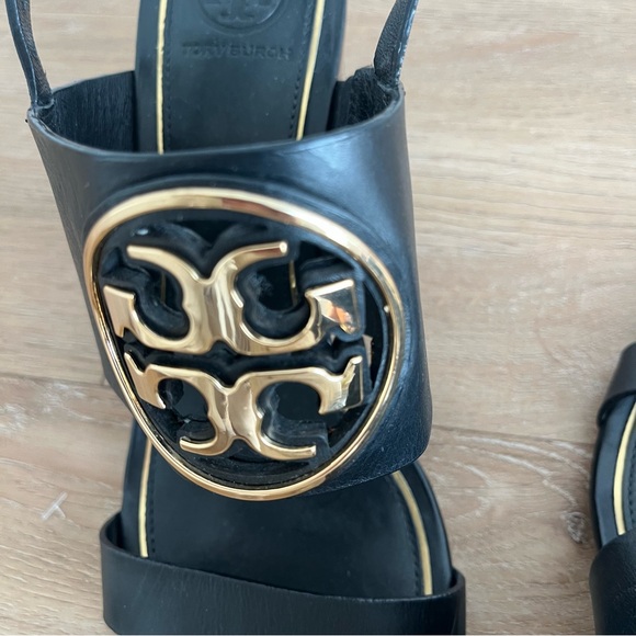 Tory Burch Black Miller Wedge Sandal, 8 - Picture 2 of 7